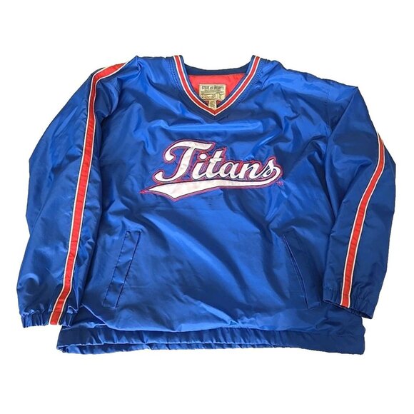 Vintage Steve & Barry’s Titans Nylon Windbreaker Jacket L 80s Retro Athletic - Picture 1 of 8